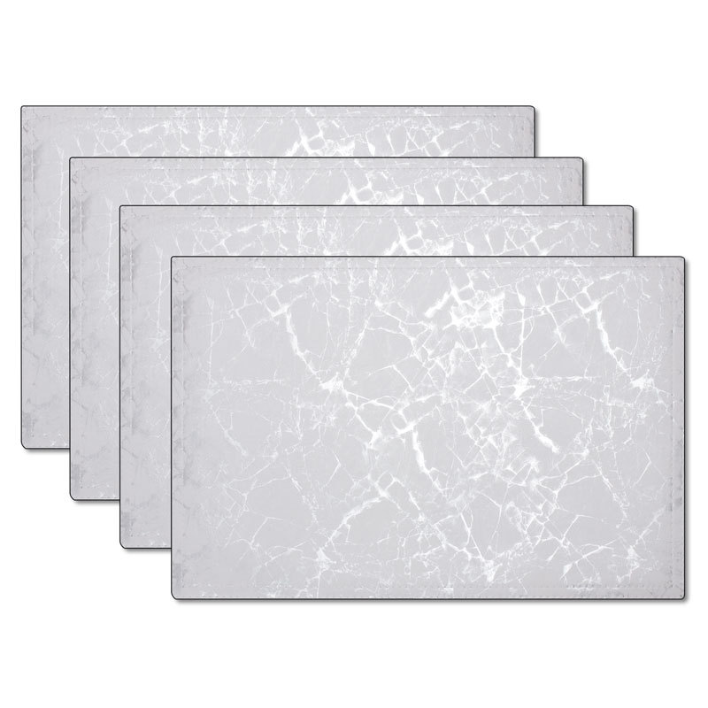 Placemats Marble Leather Table Mats Double Layer Easy Wiping Cleaning Set of 4
