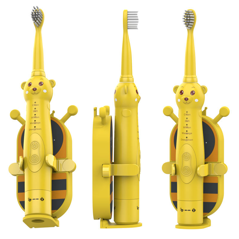 Kids Electric Toothbrush Holder Wall Mounted Easy Adhesive Installation Cute Shape 2 Pack