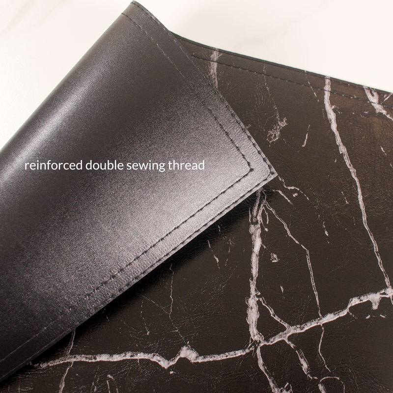Placemats Marble Leather Table Mats Double Layer Easy Wiping Cleaning Set of 4