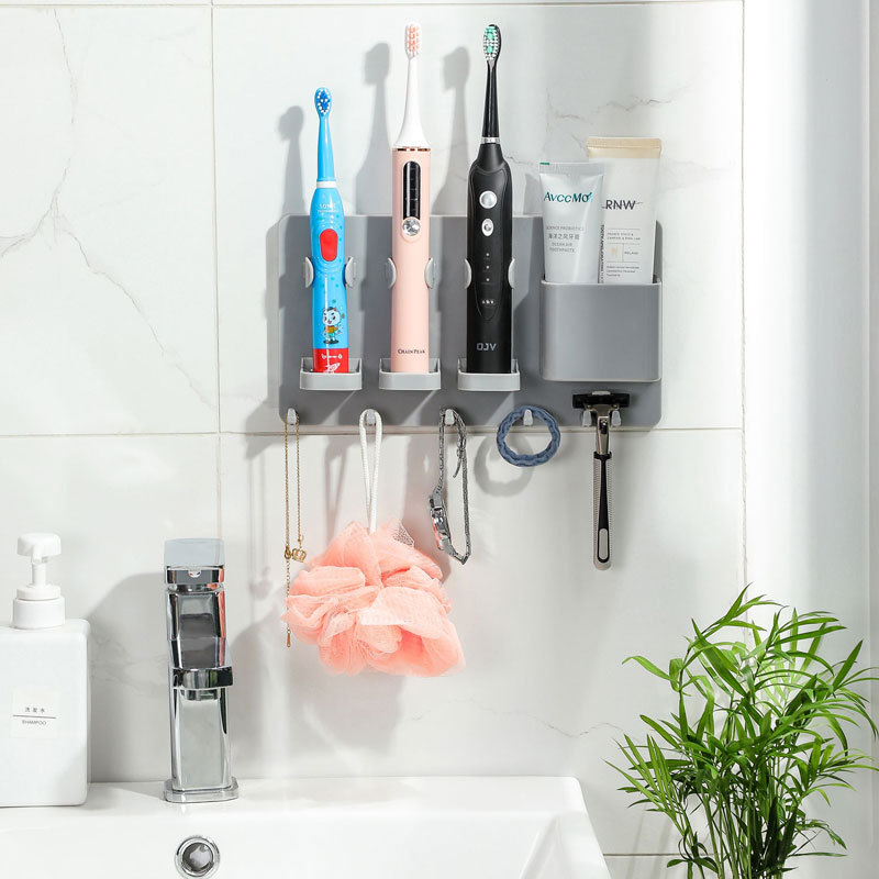 Adhesive Electric Toothbrush Holder Wall Mounted Bathroom Organizer
