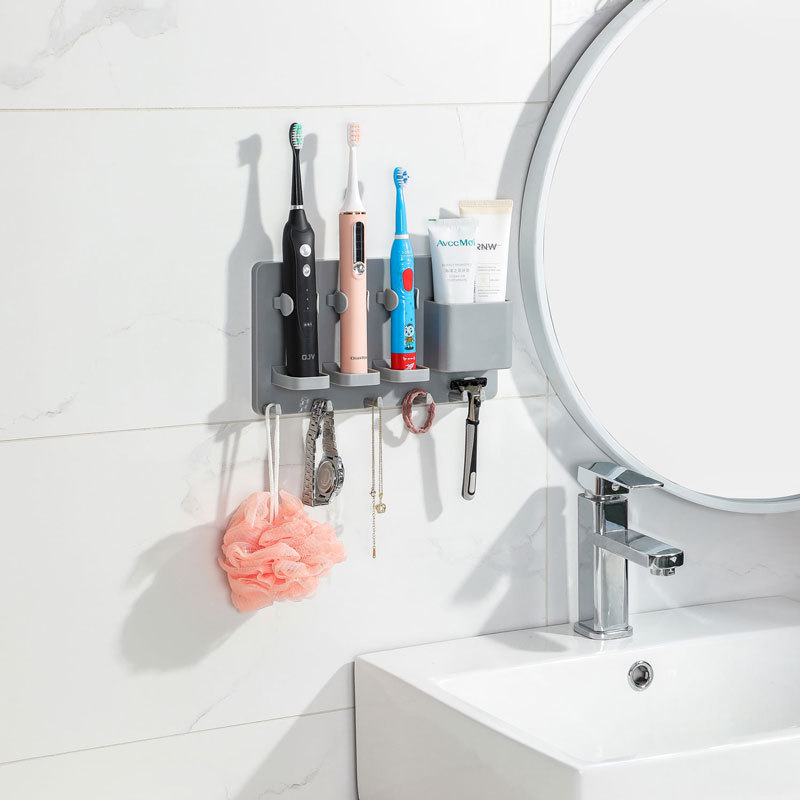 Adhesive Electric Toothbrush Holder Wall Mounted Bathroom Organizer