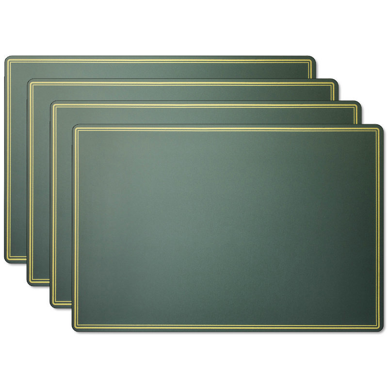 Double-Gilded Border PU Leather Placemats Wiping Cleaning Set of 4