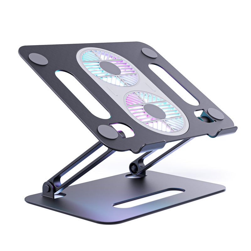Laptop Stand With Cooling Fan Height Adjustable Up To 11" For All Laptops Under 17.3"