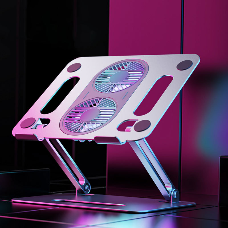 Laptop Stand With Cooling Fan Height Adjustable Up To 11" For All Laptops Under 17.3"