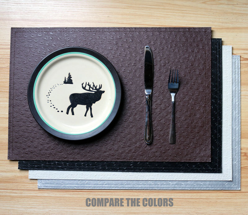 Faux Ostrich Leather Texture Placemats Set Of 4