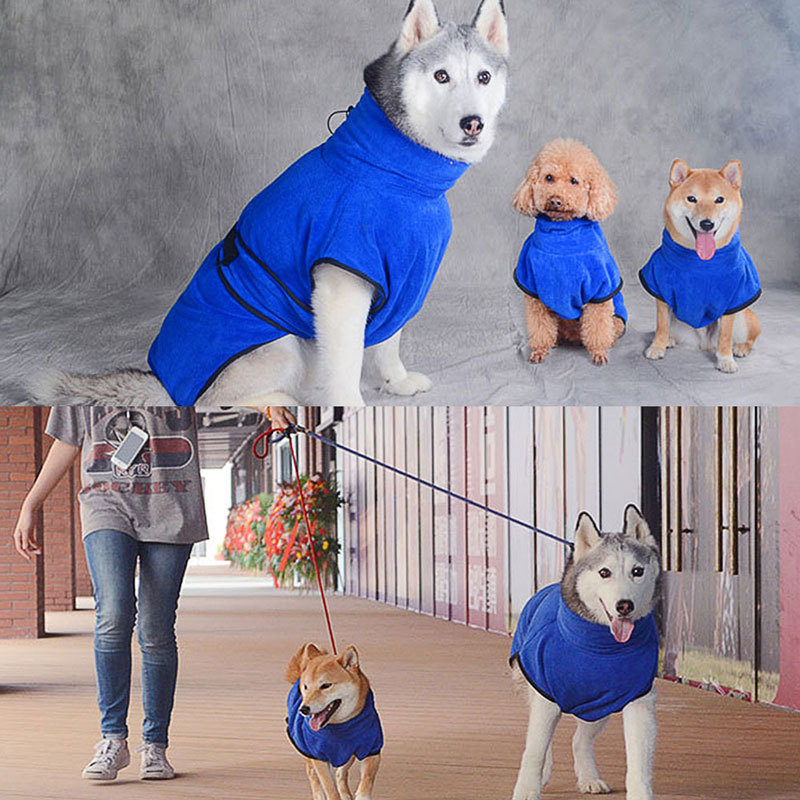 Quick-Dry Microfiber Dog Bath Towel Blanket Bathrobe