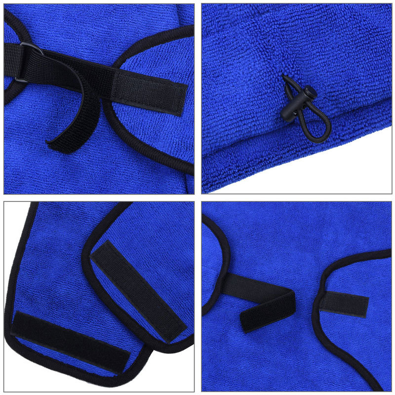 Quick-Dry Microfiber Dog Bath Towel Blanket Bathrobe