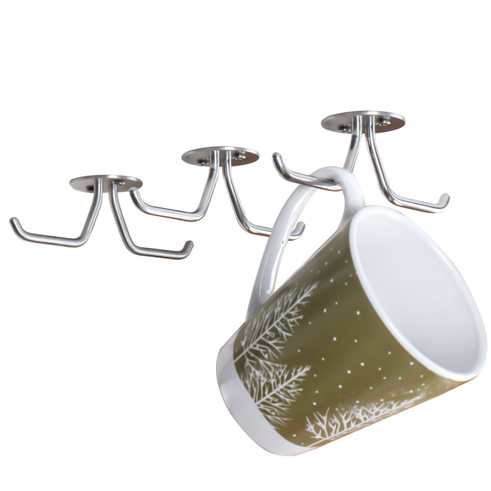 Mug Hooks Under Cabinet, Coffee Cup Organizer, Ceiling Storage Hanger For Office Cafe Bar Kitchen Utensils