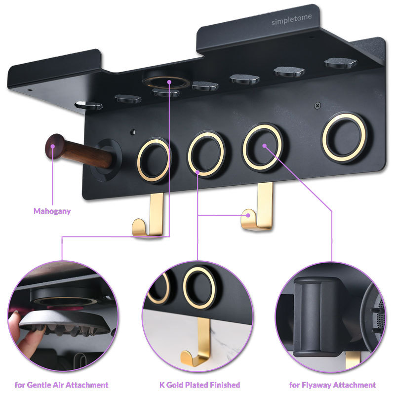 2 IN 1 Wall Mount Holder for Dyson Airwrap Styler and Supersonic Hair Dryer