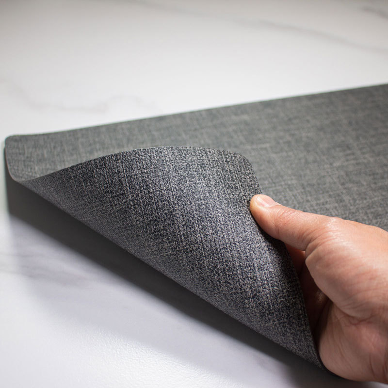 Placemats Imitation Cotton Linen Leather Anti-Slip Double Layer Easy Wiping Cleaning Set of 4