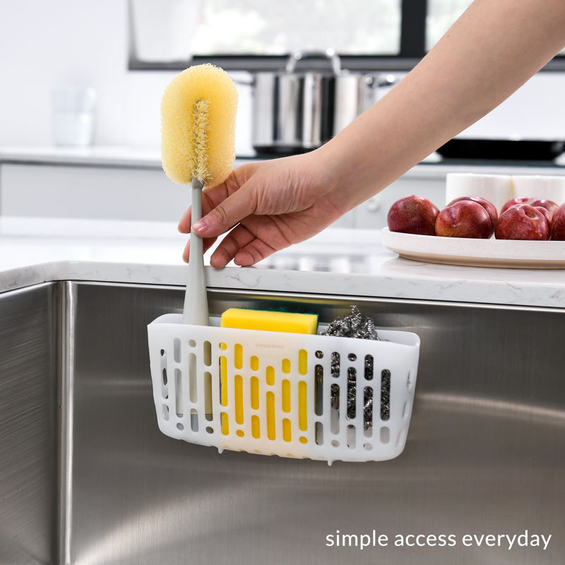 Sink Caddy Basket, Sinkware Organizer, 3X Strong Suction Cups Or Countertop