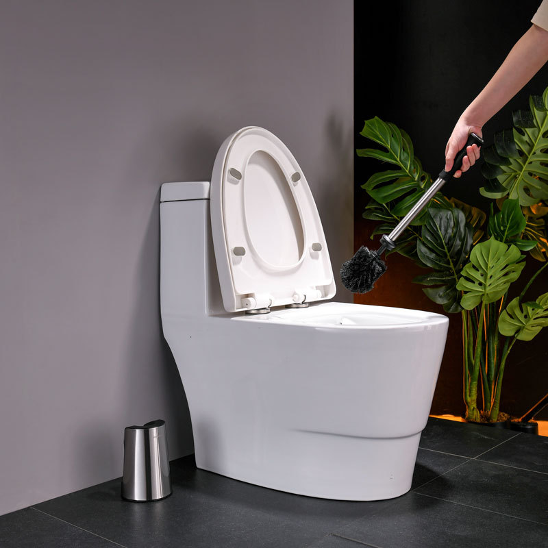 Toilet Brush with Quick Dry Holder, More Efficient Bristles, Stainless Steel+ABS