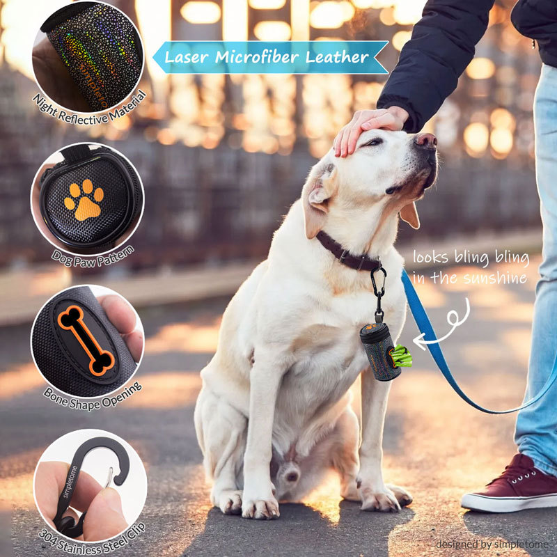 Poop Bag Roll Holder for Leash, Collar, Belt