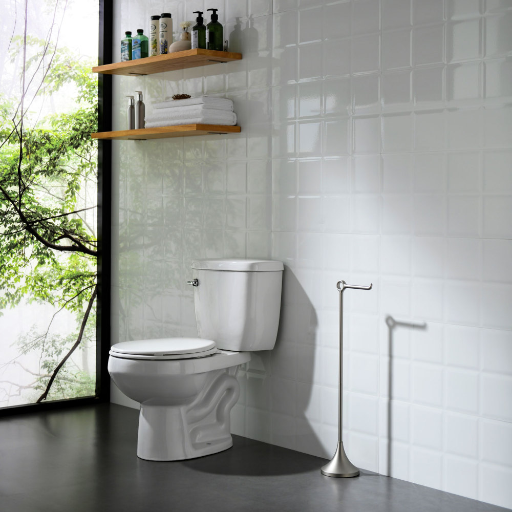 Toilet Paper Holder Free Standing, Stable Weighted Base, Modern Simple Streamlined Design