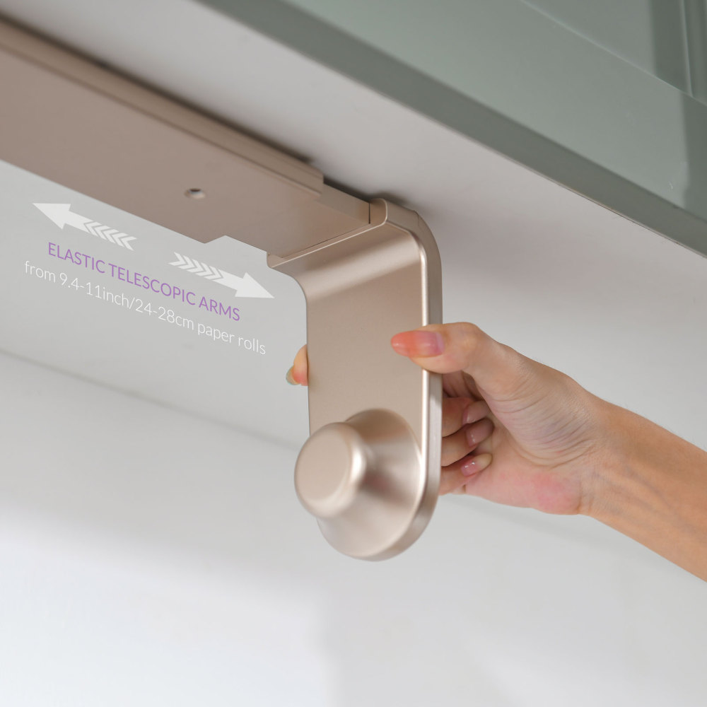 Paper Towel Holder, ONE HAND TEAR, Adaptive Tension Arm 24-28cm