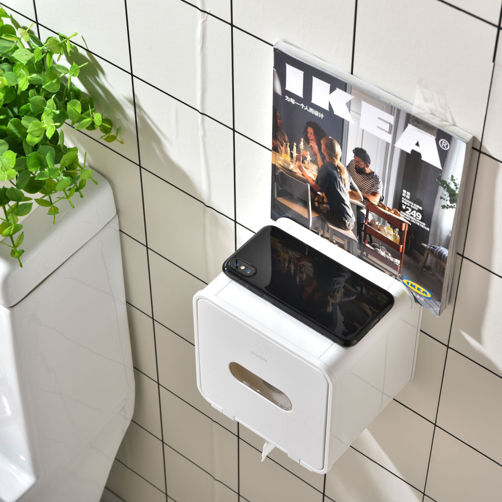 simpletome Toilet Paper Holder Wall Mount With Shelf