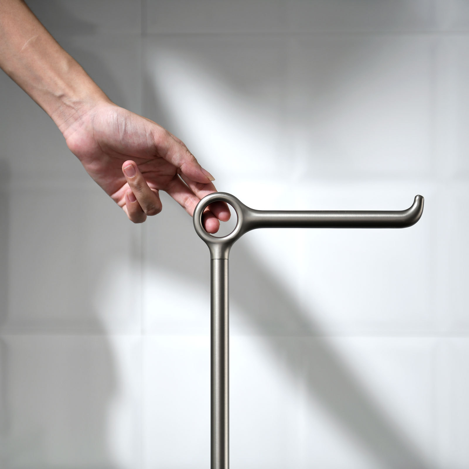 Toilet Paper Holder Free Standing, Stable Weighted Base, Modern Simple Streamlined Design