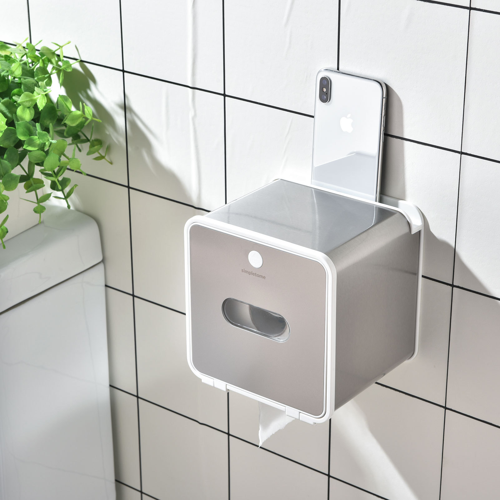 simpletome Toilet Paper Holder Wall Mount With Shelf