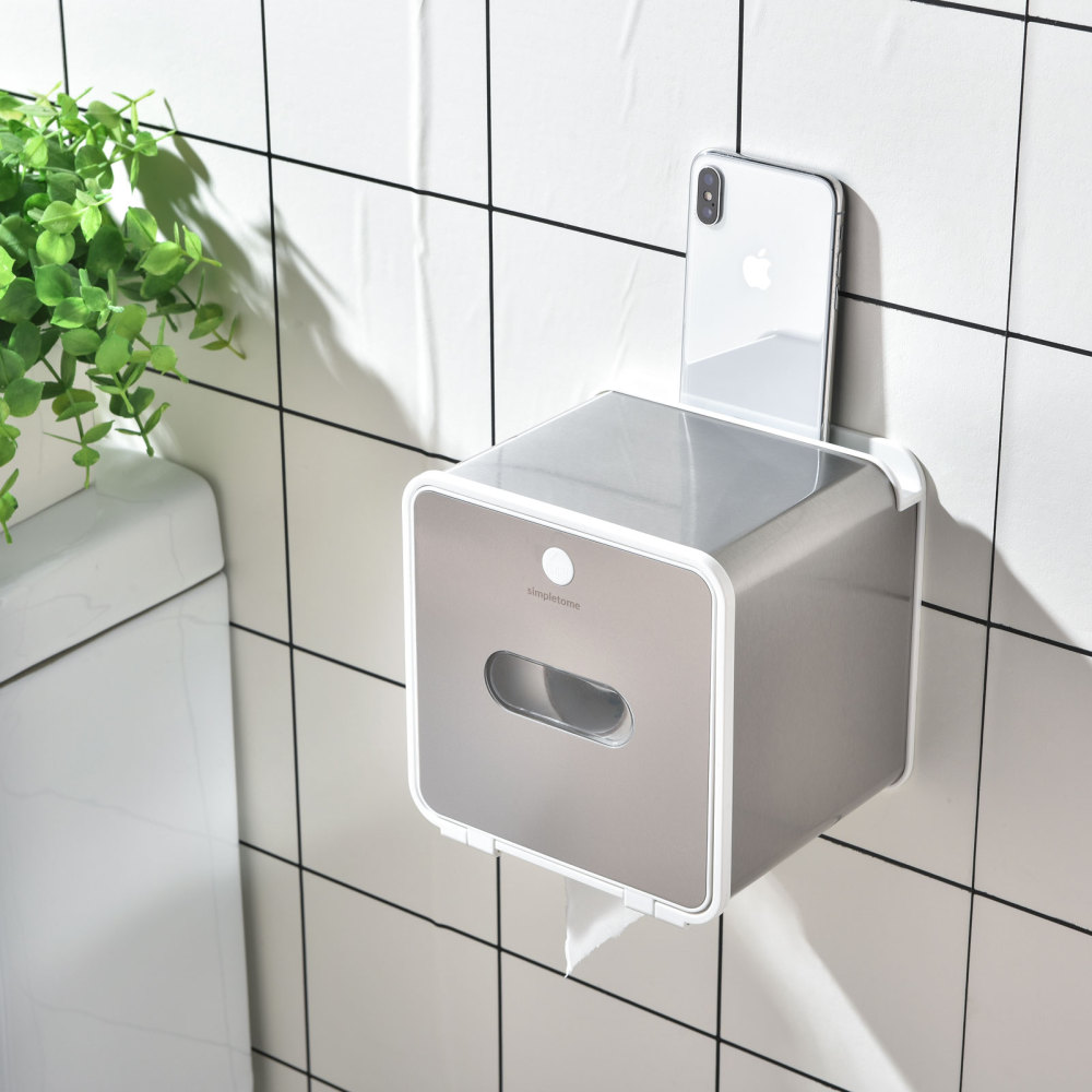 simpletome Toilet Paper Holder Wall Mount With Shelf