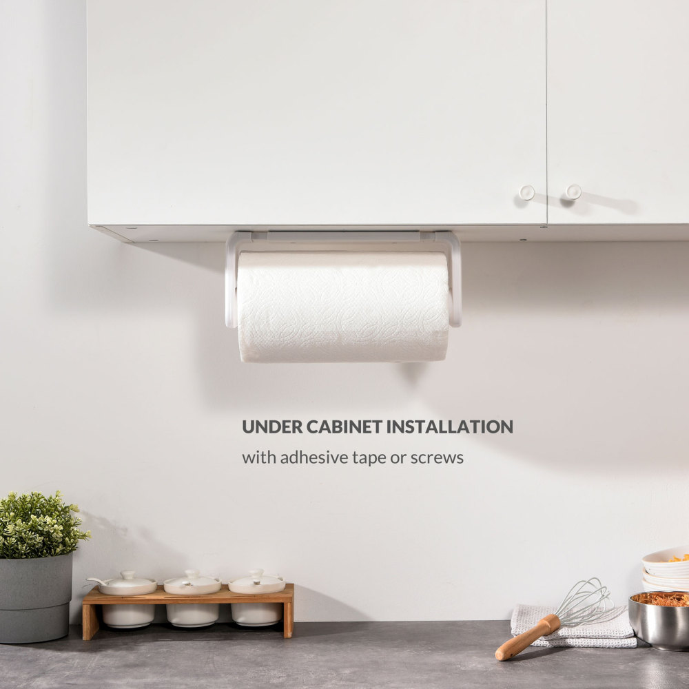 Paper Towel Holder, ONE HAND TEAR, Adaptive Tension Arm 24-28cm