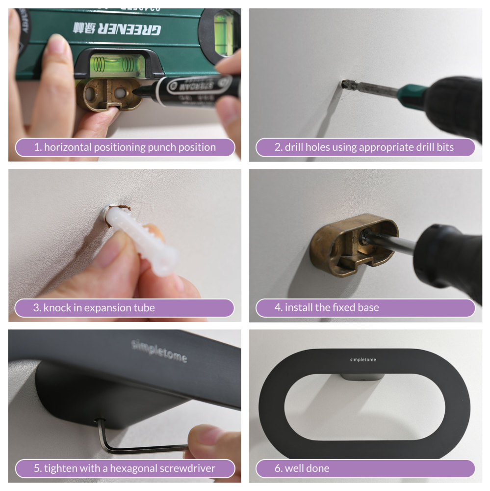 simpletome Hand Towel Ring for Bathroom Wall Mount Never Rust