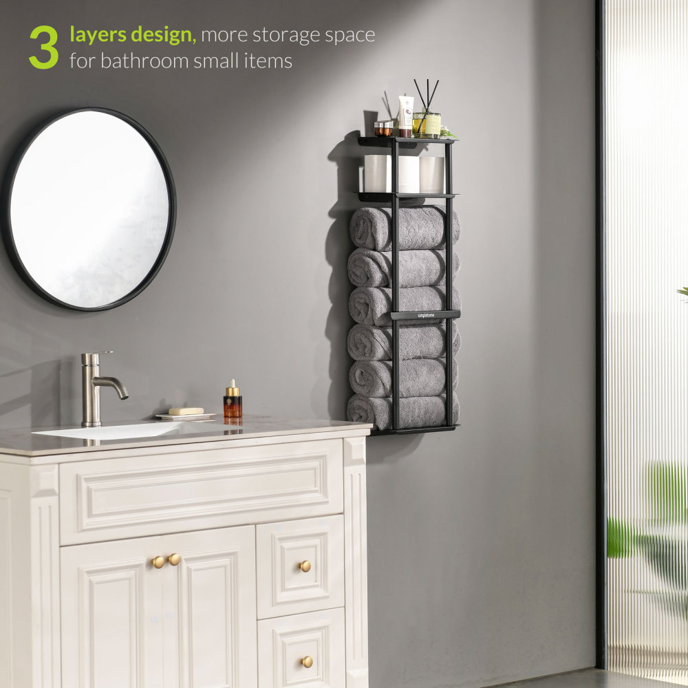 Bath Towel Organizer Storage Rack for Bathroom