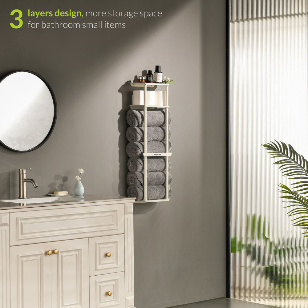 Bath Towel Organizer Storage Rack for Bathroom