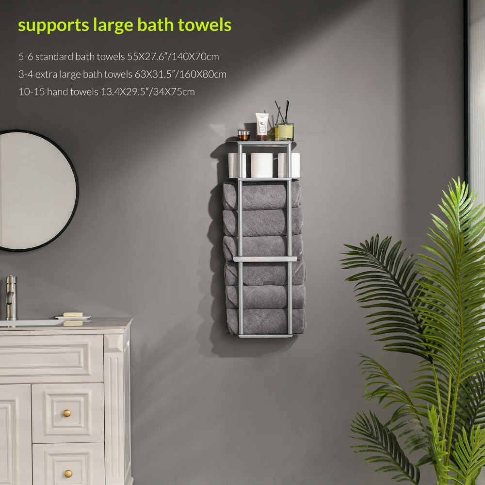 Bath Towel Organizer Storage Rack for Bathroom