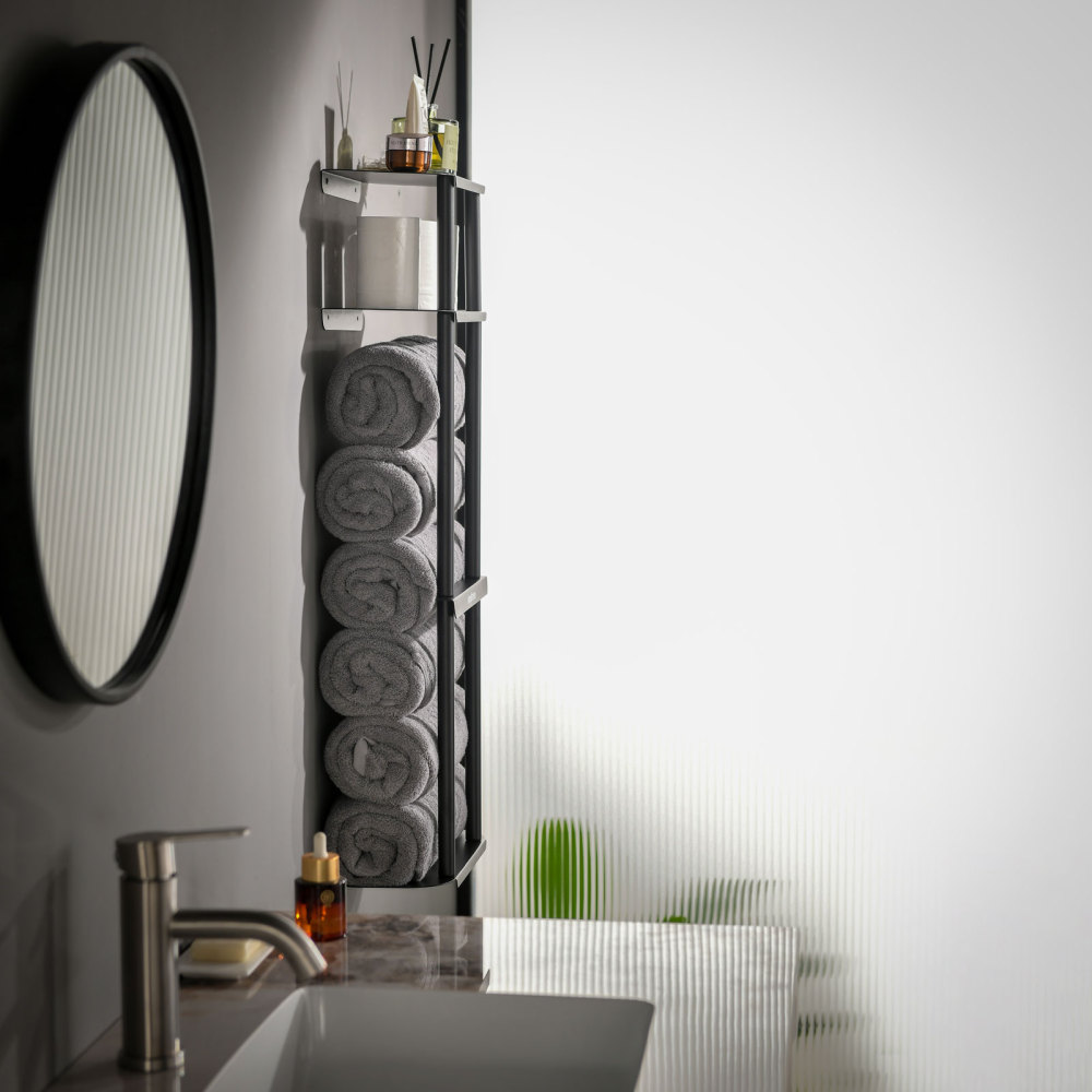 Bath Towel Organizer Storage Rack for Bathroom