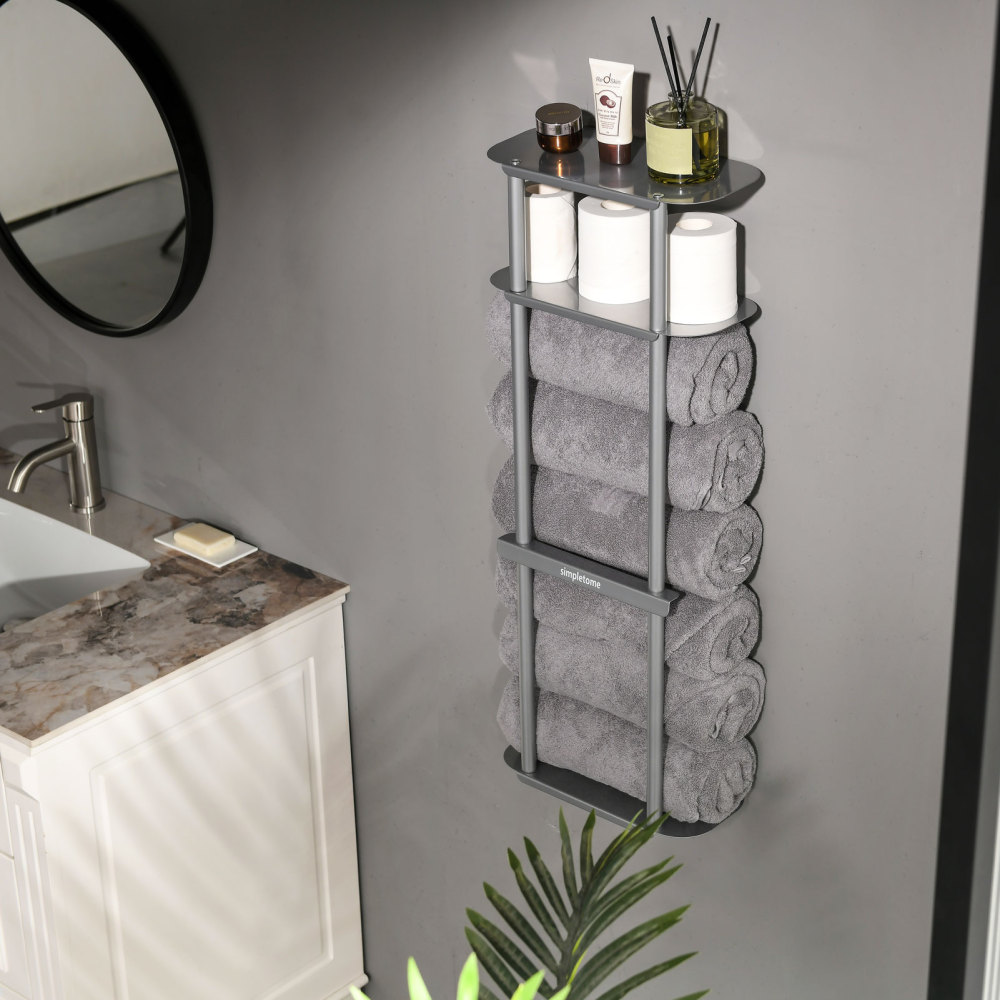 Bath Towel Organizer Storage Rack for Bathroom