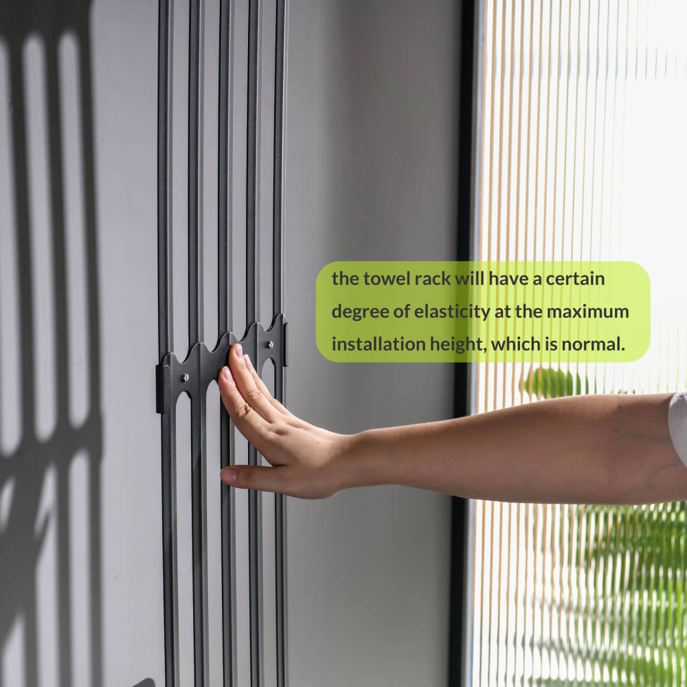 Towel Storage Rack Adjustable Height Wall Mount Bathroom Shelf