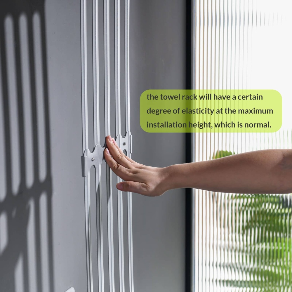 Towel Storage Rack Adjustable Height Wall Mount Bathroom Shelf