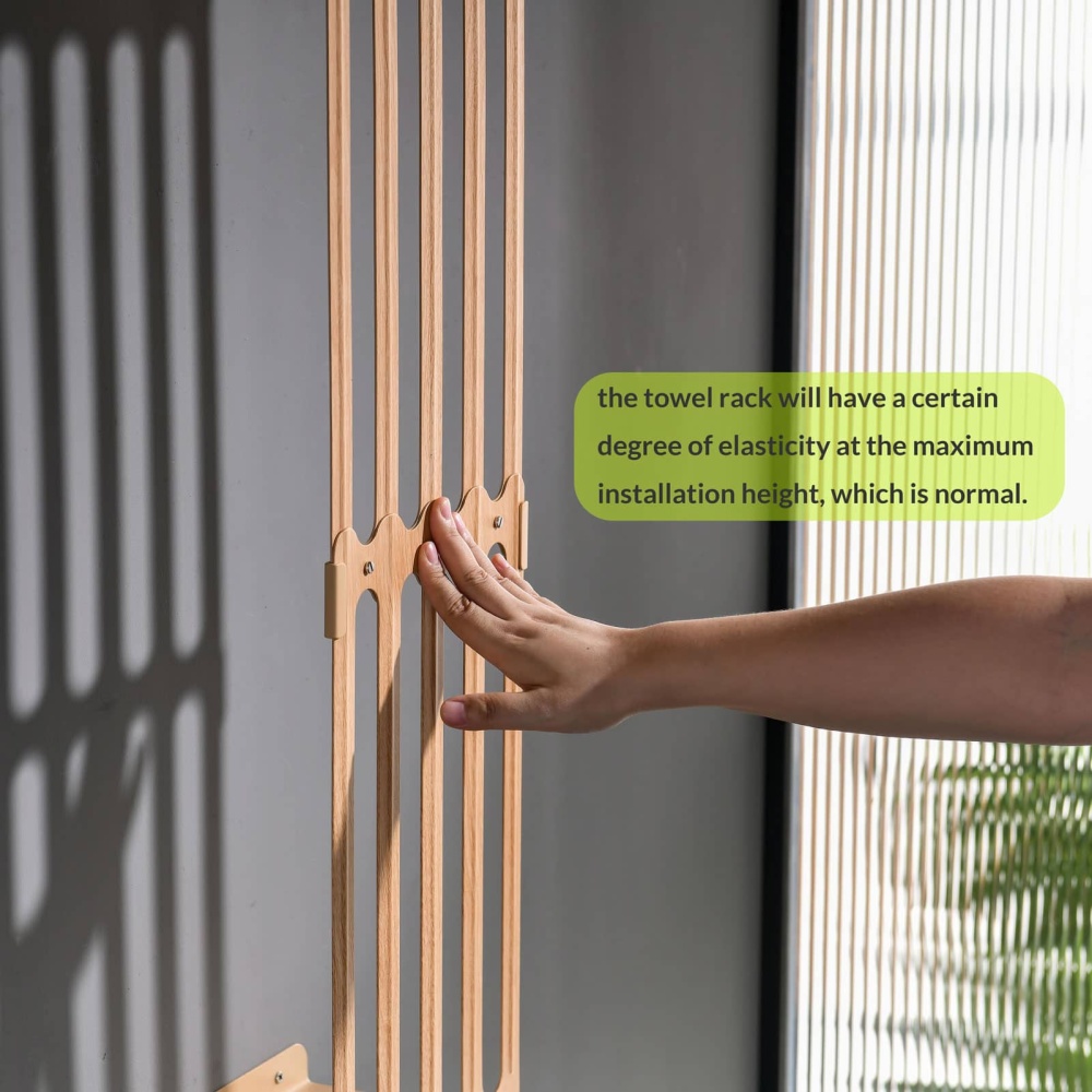 Towel Storage Rack Adjustable Height Wall Mount Bathroom Shelf