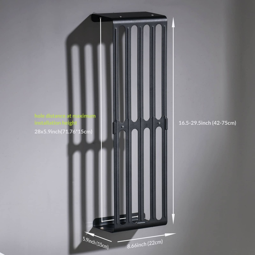 Towel Storage Rack Adjustable Height Wall Mount Bathroom Shelf