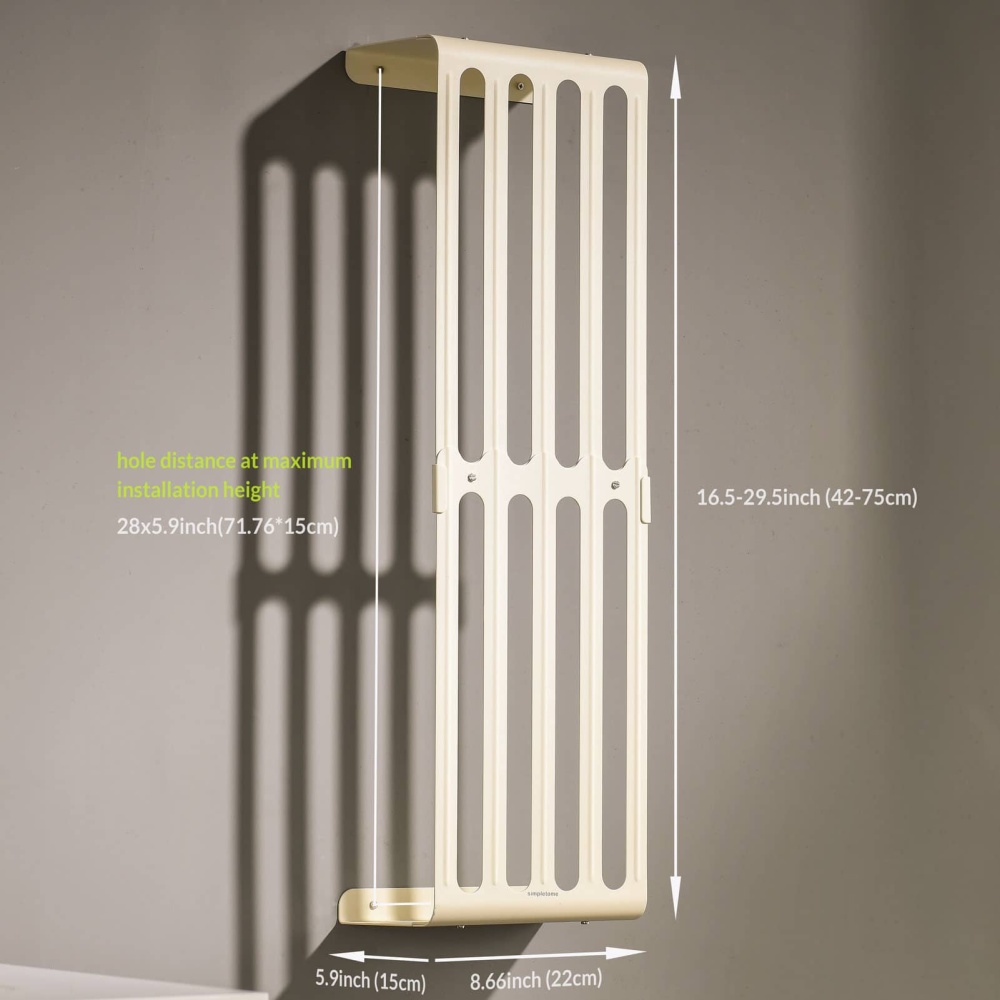 Towel Storage Rack Adjustable Height Wall Mount Bathroom Shelf