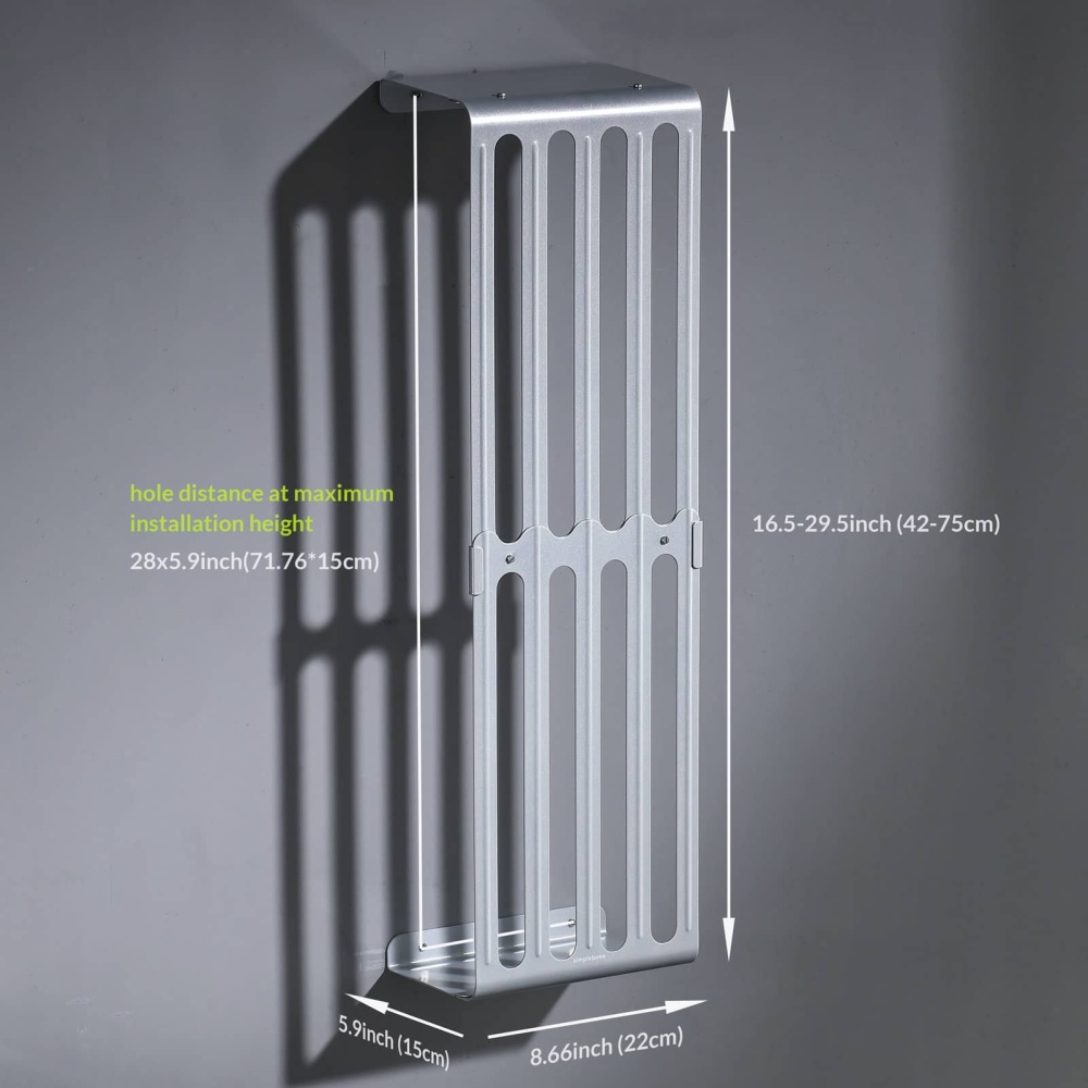 Towel Storage Rack Adjustable Height Wall Mount Bathroom Shelf