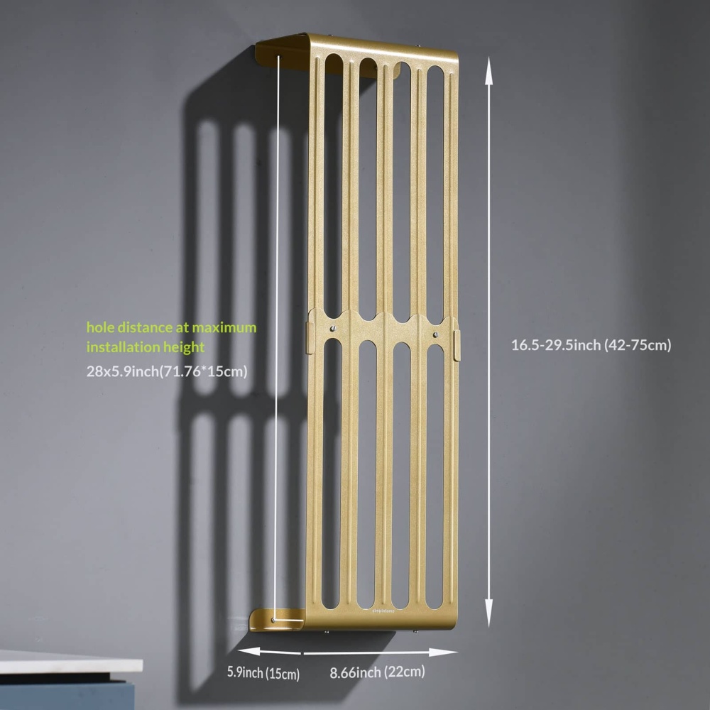 Towel Storage Rack Adjustable Height Wall Mount Bathroom Shelf