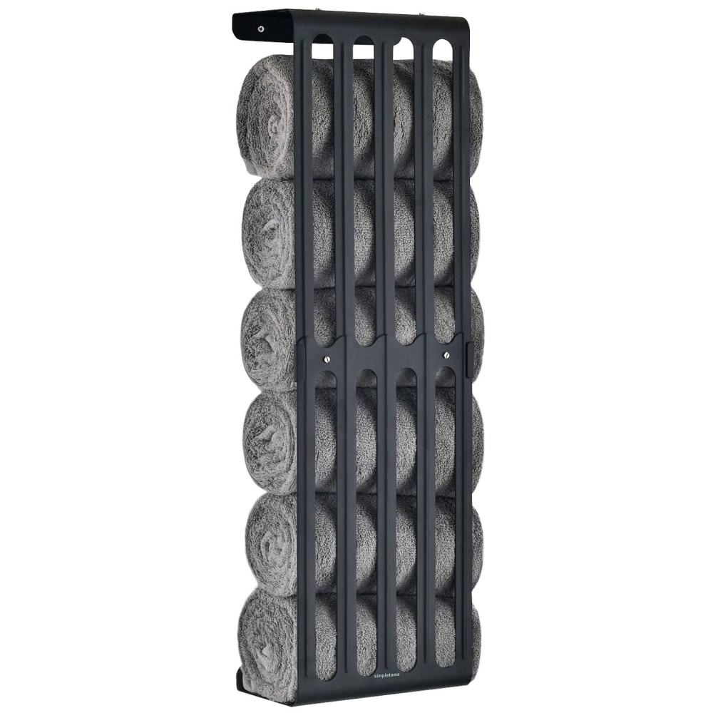 Towel Storage Rack Adjustable Height Wall Mount Bathroom Shelf