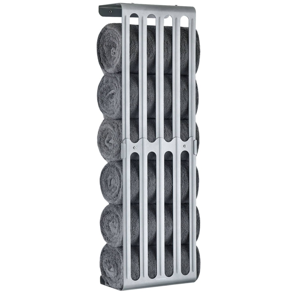 Towel Storage Rack Adjustable Height Wall Mount Bathroom Shelf