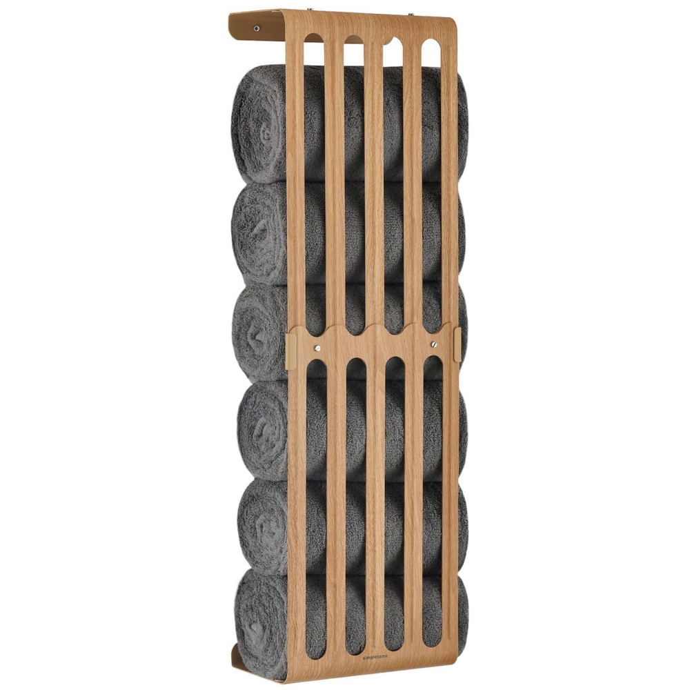 Towel Storage Rack Adjustable Height Wall Mount Bathroom Shelf