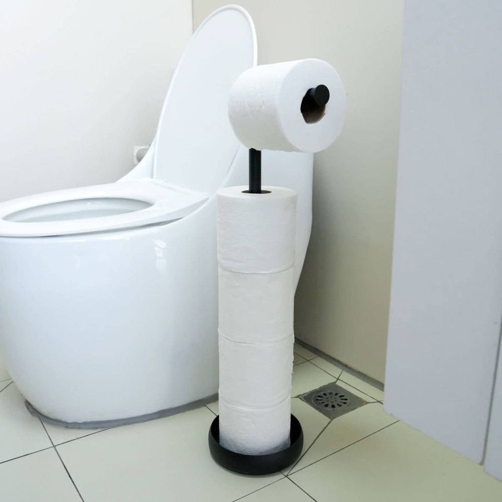 Toilet Paper Holder Stand with Storage