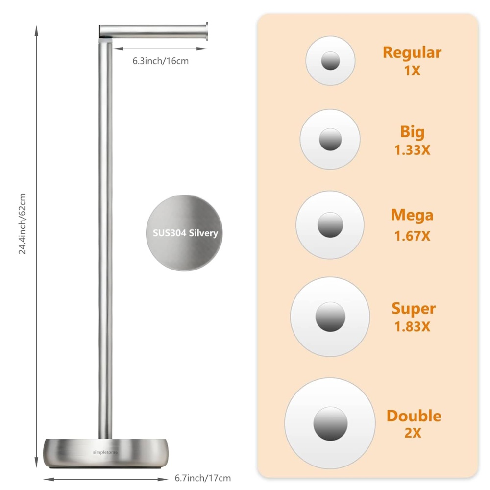 Toilet Paper Holder Stand with Storage