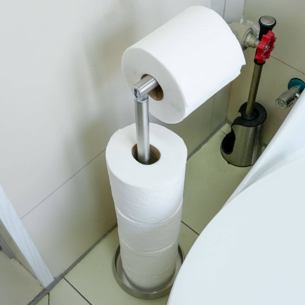 Toilet Paper Holder Stand with Storage