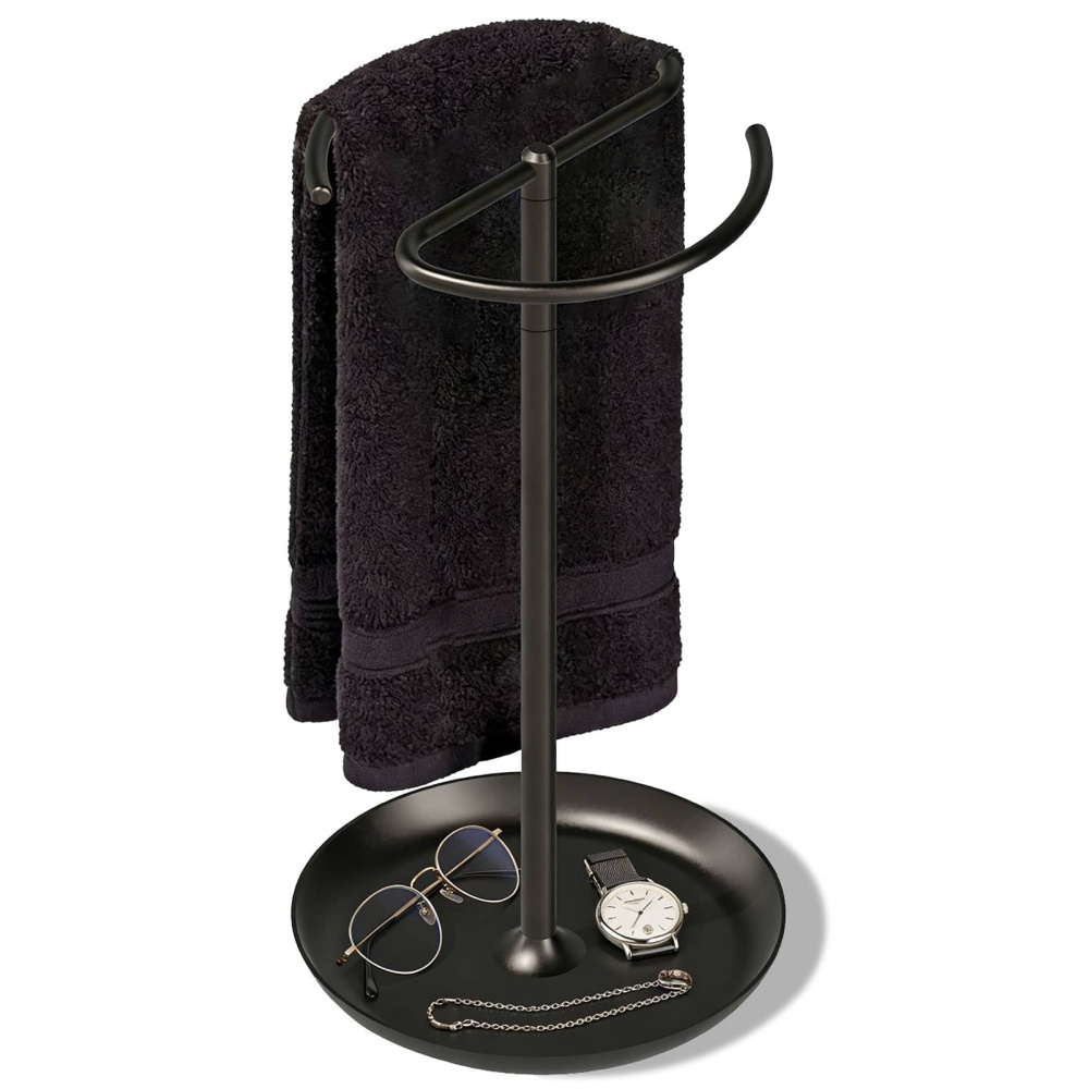 Towel Holder Stand Countertop with Storage Tray