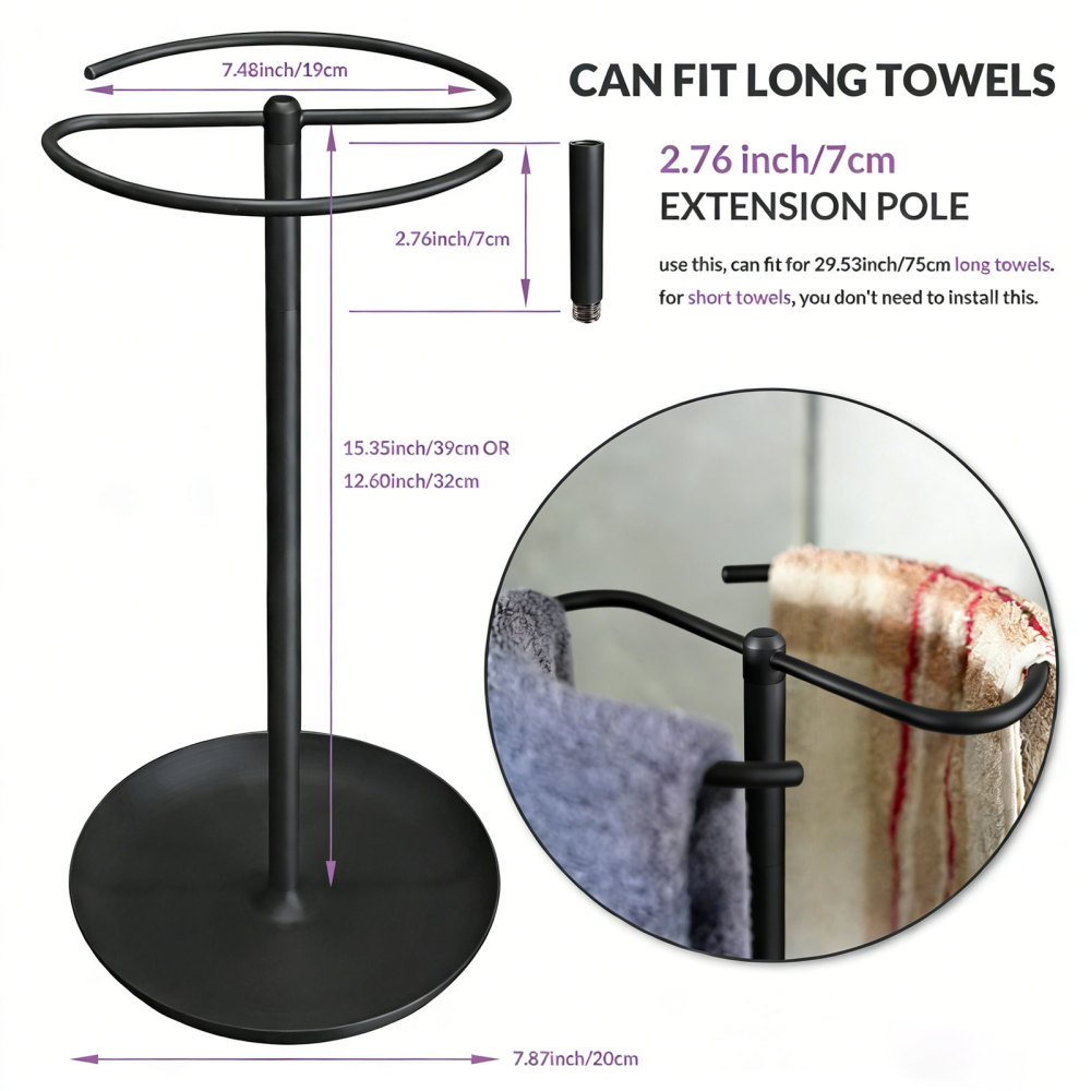 Towel Holder Stand Countertop with Storage Tray
