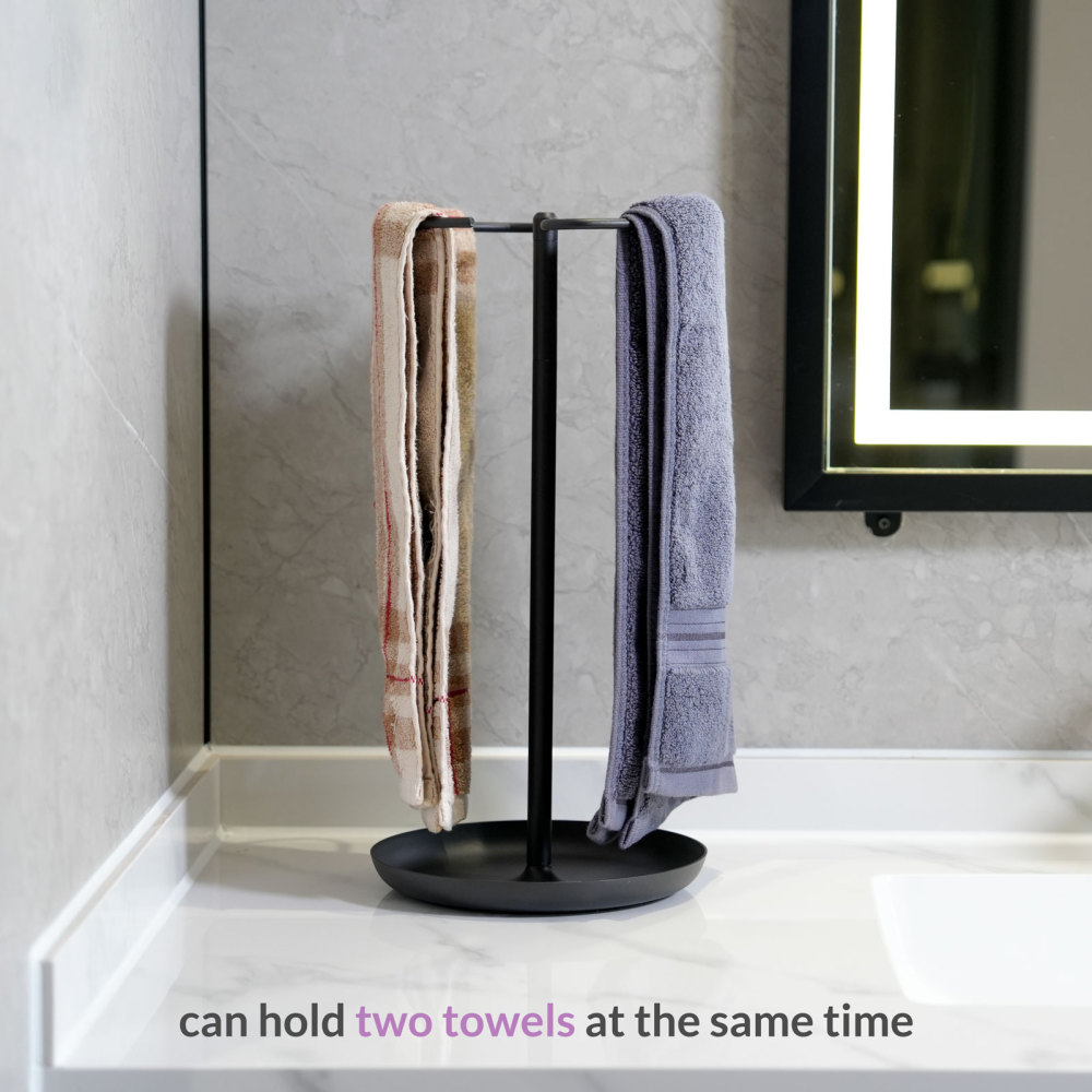 Towel Holder Stand Countertop with Storage Tray