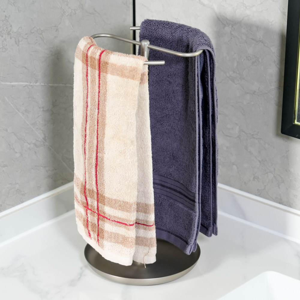 Towel Holder Stand Countertop with Storage Tray