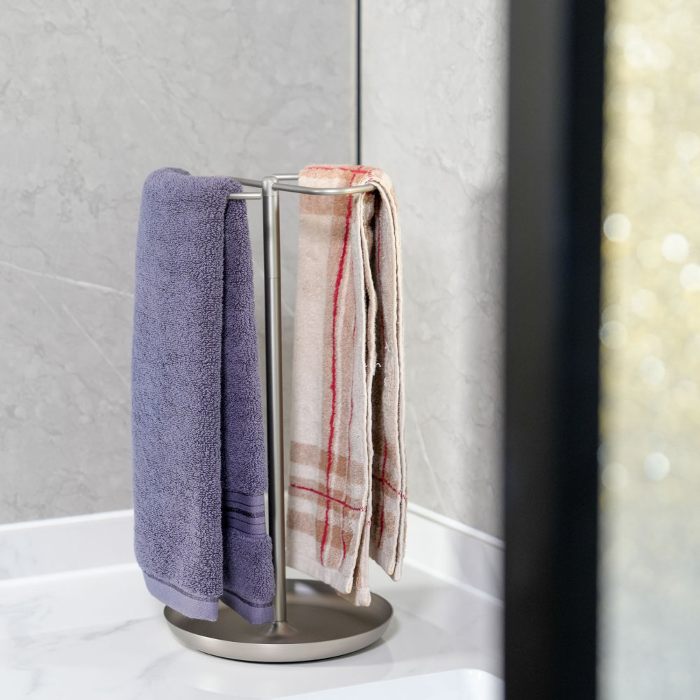 Towel Holder Stand Countertop with Storage Tray