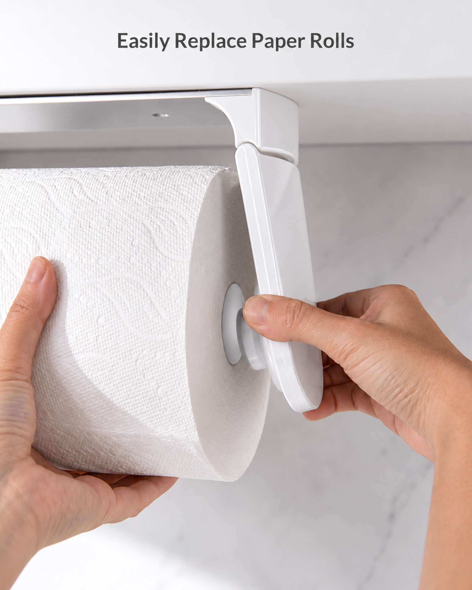SimplyTear ONE HAND TEAR Paper Towel Holder Under Cabinet OR Wall Mount