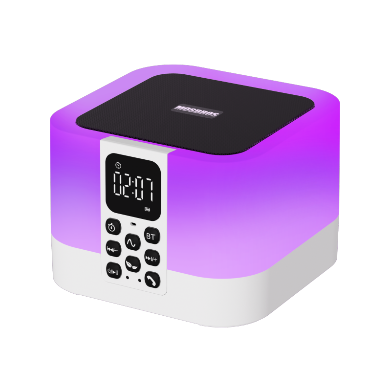 Mosbros Aurora S8 Multi-Color Changing Wireless Speaker Bedroom Alarm Clock